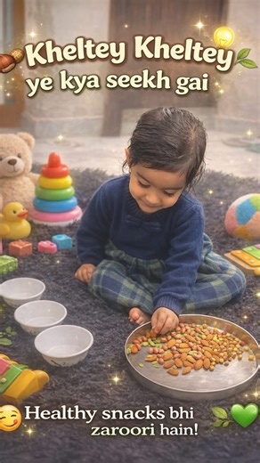 Ritesh Bajaj | Homeschooling Ideas on Instagram: "Today’s lesson didn’t come from a book. It came from a bowl of dry fruits. We told Anaya, ‘Inki aapas mein ladaai ho gayi hai… sabko door-door baitha do.’ 😄 Almonds here. Pumpkin seeds there. Others in their own corner. While she sorted… her fingers were working, her eyes were focusing, her brain was making decisions. And in between? ‘Ek khao… phir next ko jagah do.’ 🥰 Learning quietly slipped in. Motor skills improved. Focus grew. Patience pra