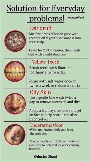 Solution for Everyday Problem |Natural Home Remedies for Daily Problem #healthylifestyle #healthtips