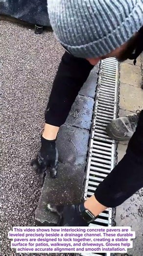 Perfect Interlocking Paver Installation Near Drainage | Satisfying Patio Block Leveling Tutorial