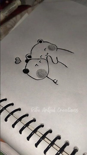 🎨 How to Draw Bubu Dudu Love Doodle Day -7 | Cute Couple Sticker Drawing Tutorial 💕#easy #viral