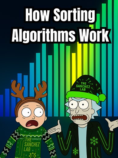 How Sorting Algorithms Really Work Sorting isn’t just sorting, each algorithm behaves differently as your data grows. Bubble, Insertion, Merge, Quick, Heap and even Bogo: here’s how they actually work, their time complexities and why some scale while others collapse. #rickandmorty #Programming #Algorithms #TechTok #learnontitok
