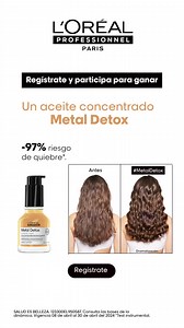 16K views · 14 reactions | Regístrate y participa para ganar un aceite concentrado anti-metales Metal Detox para tu cabello. Previene el riesgo de quiebre y el cambio en el color. Consulta las bases: https://bit.ly/3FoE3FL. | L'Oréal Professionnel | Facebook