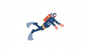 Male Scuba Diver Swimming 2d Character Stock Footage Video (100% Royalty-free) 1106317565 | Shutterstock