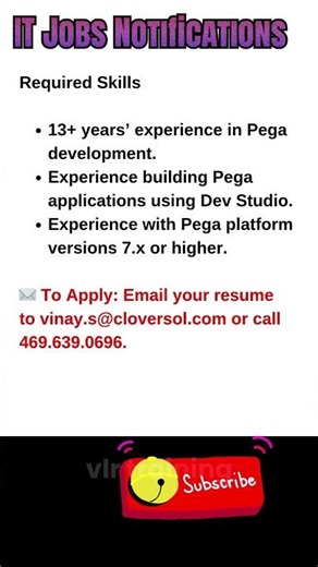 Senior Pega Developer Job Remote Oct 11, 2025