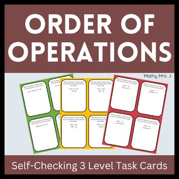 Order of Operations - Differentiated Practice Task Cards & Exit Ticket