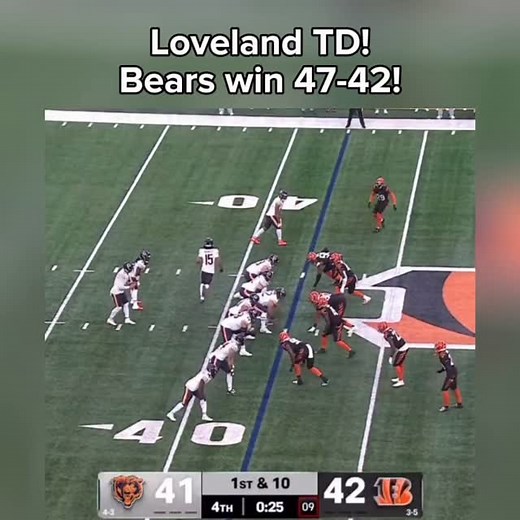 Williams to Loveland and the Bears score a late TD! Chicago wins 47-42! What a game! | Sportsdailynfl