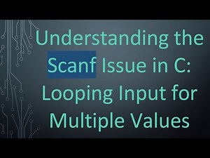 Understanding the Scanf Issue in C: Looping Input for Multiple Values