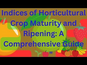 Indices of Horticultural Crop Maturity and Ripening: A Comprehensive Guide 🌱🍎