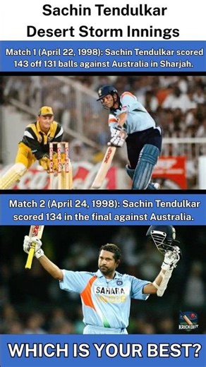 Sachin Tendulkar Desert Storm 🔥 | Which Innings Was the Greatest? #youtubeshorts #cricket #ipl