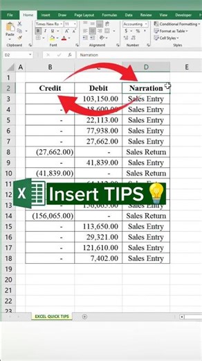 Insert CUT cells, columns or rows in Excel | Excel Quick TIPS.