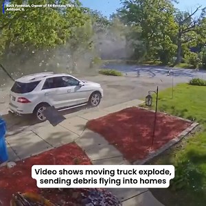 Whoa! Video shows a moving truck exploding as it drives down the road, sending debris everywhere. Thankfully, the driver received only minor injuries. | azfamily 3TV CBS 5