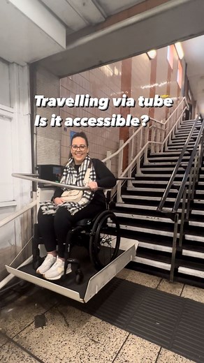 Jennie Berry | Disabled Blog♿️ on Instagram: "I found a hidden stair lift at a tube station 🚉📍♿️ We took a funny route to our hotel near Heathrow yesterday and I panicked when I arrived at Hounslow West tube station and couldn’t find a traditional lift 🛗. I was up and down the station worried that I’d read the tube map wrong and that I was at an inaccessible stop 😅 We then spotted a wheelchair sign on the floor at the bottom of the huge flight of stairs. It said to press the button for assis