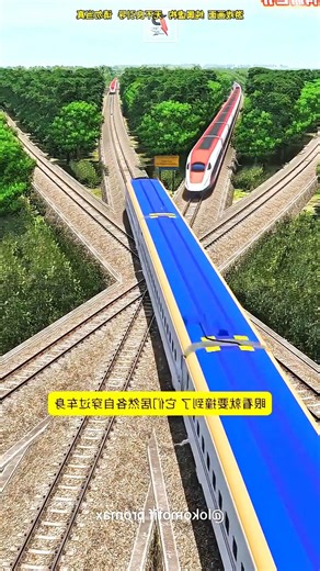 When Trains Forget Rules | 4 Trains One Track🚆🔥#railroad #automobile #railway #train #funny #aishort