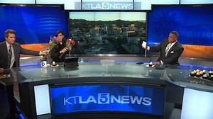 Megan Henderson celebrated her birthday Friday but Tuesday was the KTLA 5 Morning News team's chance to party with her. Chris Schauble and Henry DiCarlo teamed up for a special birthday gift and brought flowers. Happy birthday Megan! | KTLA 5 Morning News