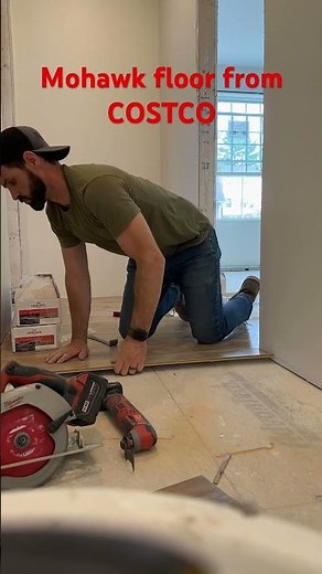 Mohawk flooring from COSTCO. Nice product. Get a tapping block for install.