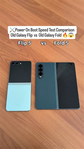 Samsung Z Flip 5 vs Z Fold 5 😱🔥 POWER ON BOOT SPEED TEST! | Which Foldable Boots Faster? ⚡📱 #shorts