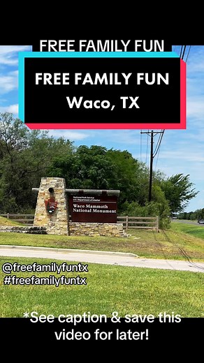 Free Family Fun in Waco, TX! 📍Waco Mammoth National Monument 📍Waco, TX Educational, fascinating, and free! The remains of 25 Colombian mammoths were found at this site in Waco, TX! This location is the 1st & only recorded evidence in the US of a nursery herd of ice age Colombian mammoths. The national monument itself is free, but you will want to pay the small fee ($6, kids $5, 3 & younger free!) for a guided tour to the dig site. There’s plenty of shaded areas and seating for a lunch break as
