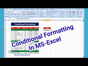 Advanced Conditional Formatting in Excel||Conditional Formatting Color||Ms Excel Tutorial||