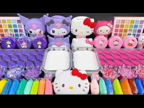 MY MELODY VS HELLO KITTY 💕 Colorful Slime Grid Challenge | Sanrio Toys Satisfying ASMR