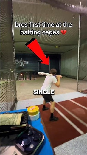 100 MPH Pitching Machine vs Complete Beginner 😳⚾ #viral #sports #baseball #pitching #shorts #athlete