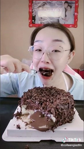 asmr eating lava cake
