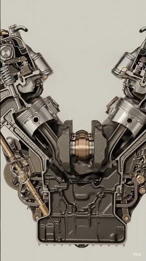 3DV-Engine Cross-Section Animation Explained 🚀 #Shorts #3danimation #engineanimation #ai #automotion