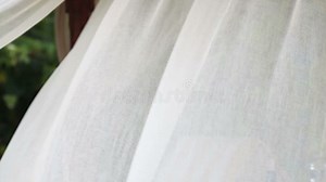 Waving curtain in breeze stock footage. Video of freedom - 94163530