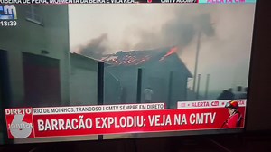 barracão explode durante incêndio