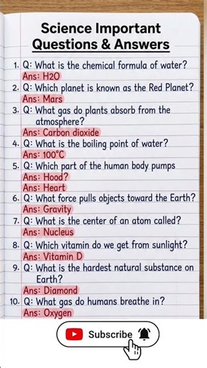 Basic Science Questions and Answers | GK Quiz