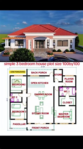 MARTIC CONSTRUCTION UGANDA (@marticconstructionug) - Simple Three Bedroom House Design in Uganda