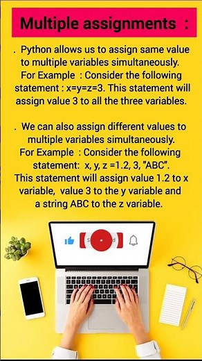 Multiple assignments in Python | #learnpython #pythontutorial #shorts #programming #python #viral