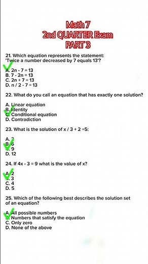 GRADE 7 MATHEMATICS || SECOND QUARTER EXAM || PART 3