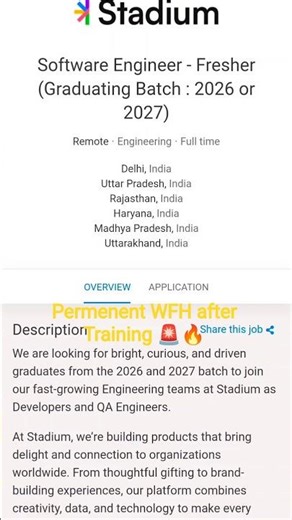 permanent WFH after Training 🚨🔥 Link in Bio 👈 Details mentioned below 👇