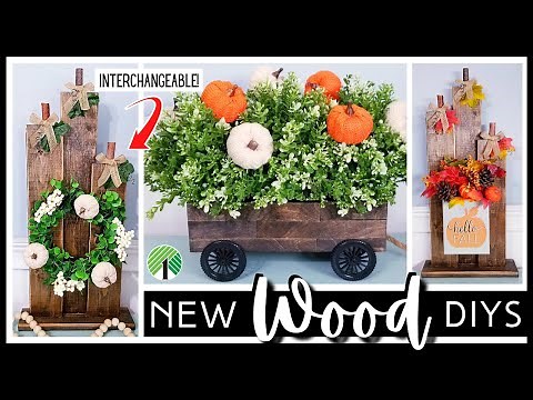 *NEW* DOLLAR TREE DIY | WOOD Home Decor | Easy HACKS & Fall Ideas | Interchangeable High End Crafts!