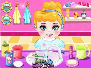 Baby Cinderella Morning Care-Full HD Walkthrough for Little Kids-Baby Caring Games