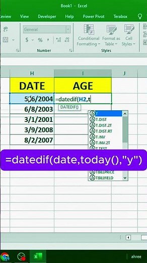 How to Calculate Age Automatically from Date of Birth in Excel 🔥 | Best Excel Formula 2025 #excel