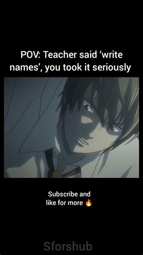 When you take 'write names' seriously || Anime:Death note || #shorts #deathnote #viral