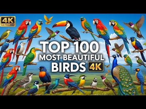 Top 100 Most Beautiful and Exotic Birds in the World | 4K ASMR Nature Sounds for Relaxation