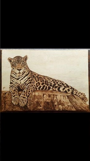 Jaguar | Pyrography Art #PyrographyArt #JaguarArt #WoodBurningArt #WildlifeArt