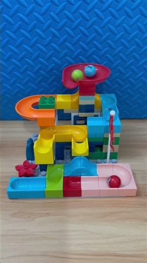 Marble Run Slide Blocks ASMR 🔴 02a 08 🔵 #marblerun #asmr #marblerace Duplo Marble