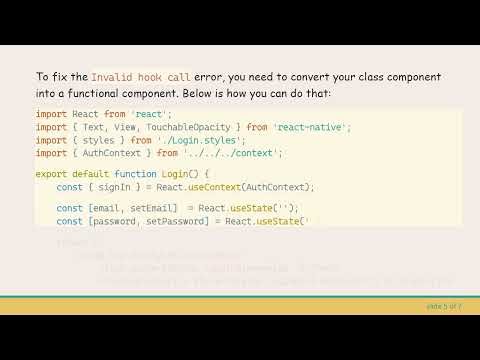 Fixing Invalid Hook Call in React Native Components