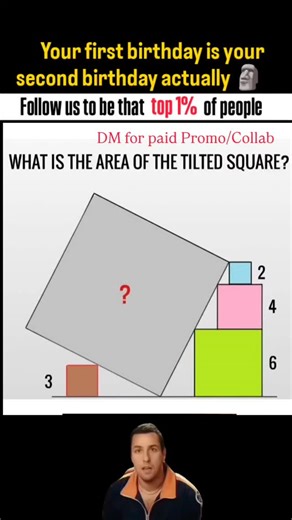 Area of the unknown square Area of the big square What is the area of the tilted square : : : #mathproblems #mathslover #instagramreels #puzzlingcommunity #sscreasoning | Learn with MN