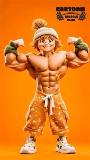 New cartoon bodybuilder | muscle surge | #ai #muscle #cartoon #viralvideo #shorts