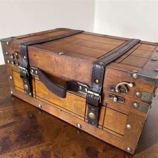 Rustic Wooden Treasure Chest With Handle – Vintage Storage Trunk for Jewelry, Keepsakes, Toys & Decorative Display - Etsy