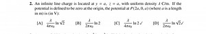 An infinite line charge is located at  y = a, z = a , with unif... | Filo