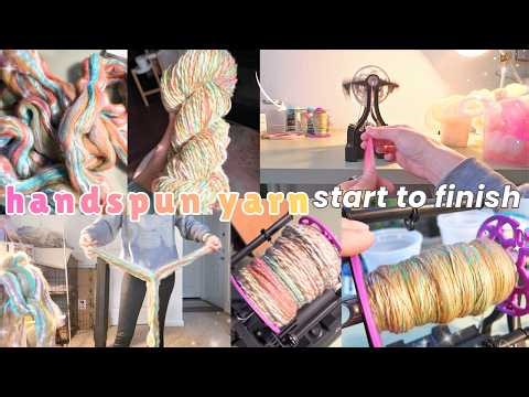 🌀spinning silk/wool yarn start to finish, cross stitch projects, & garden clean up