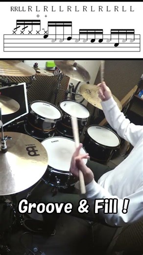 いますぐ使えるフィルイン -927個め- (5st ロール) #shorts #drummer #drums #ドラムフィルイン #ドラムテクニック #drumlessons