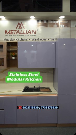 23K views · 2.6K reactions | Stainless Steel Modular Kitchen Manufacturers by Metallian #stainlesssteelkitchen #stainlesssteelkitchencabinet #stainesssteelkitchen #sskitchen #ssmidularkitchen | Cabana interiors | Facebook