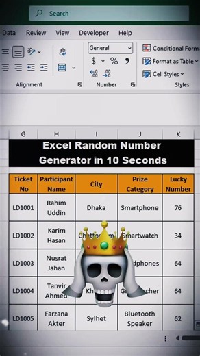 Excel Random Number Generator In 10 Seconds 🤯✅ #excel #exceltips#exceltricks #shorts | Turn On Skill