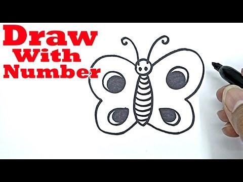 How To Draw A Butterfly Easy For Beginners With Number 3 | Drawing With Number